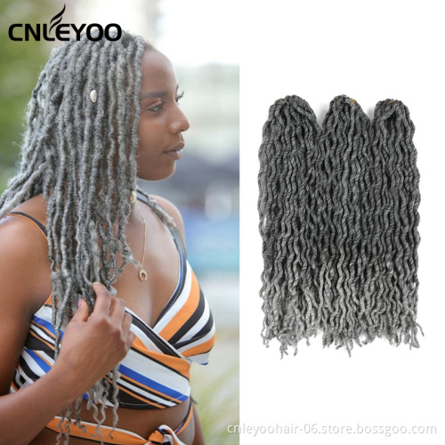Ombre Gypsy Locs Crochet Braids 18 Inch Curly Faux LockCrochet Hair Goddess Locs Braiding Women Hair